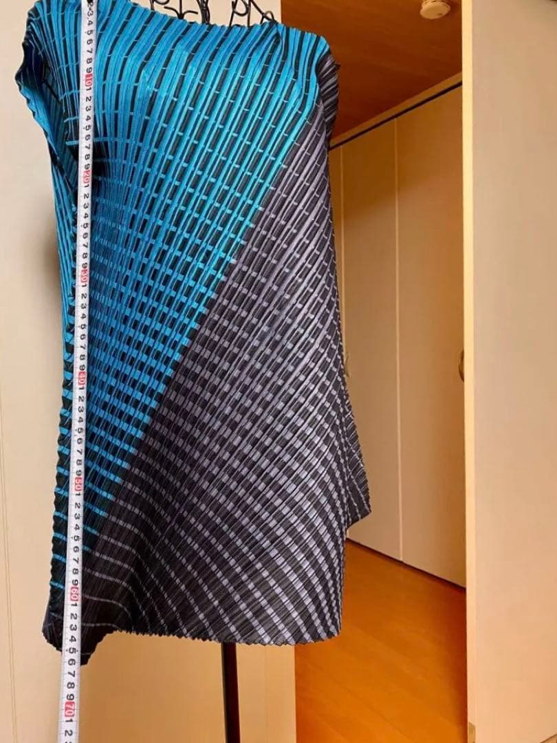 PLEATS PLEASE バイカラー斜めプリーツチュニック