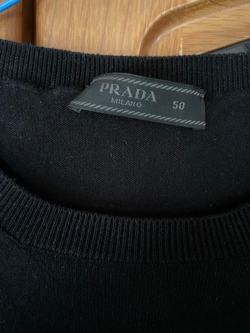 プラダ　コットンセーター　ブラック　50
