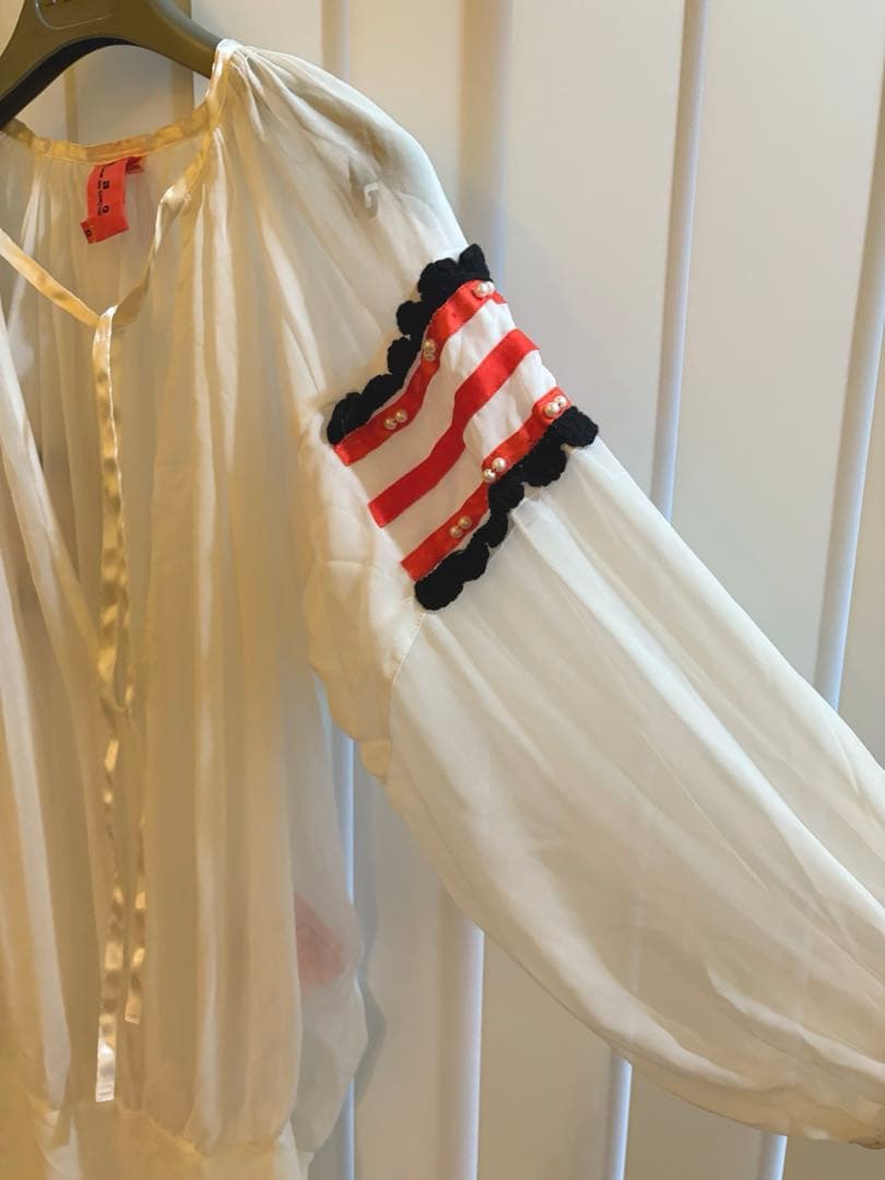 コムデギャルソン ホワイト シフォン チュニック 五分袖