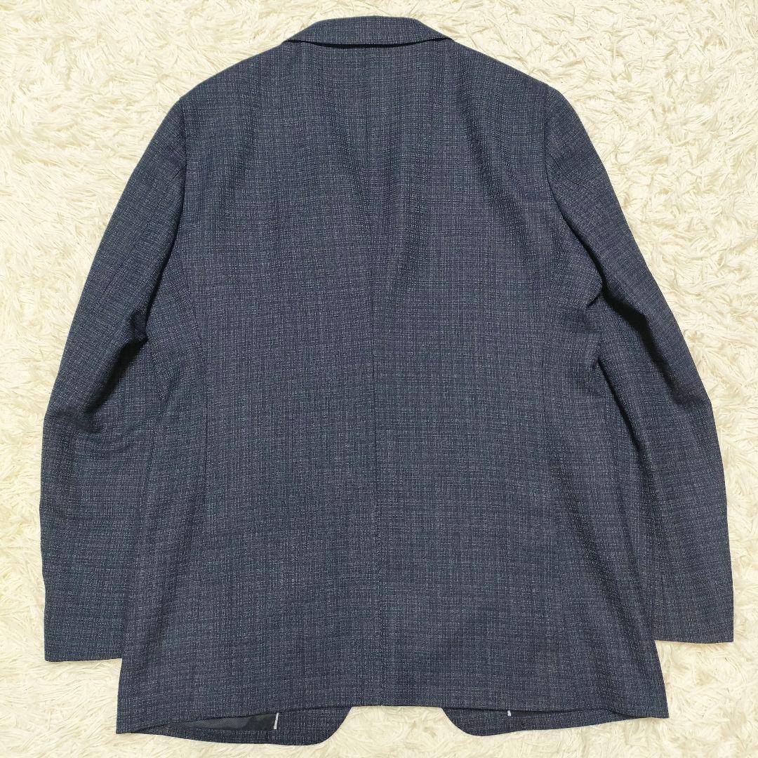 美品　裏地ペイズリー　スーツセレクト　3ピース　スーツ　紺　メンズ　AB7　XL