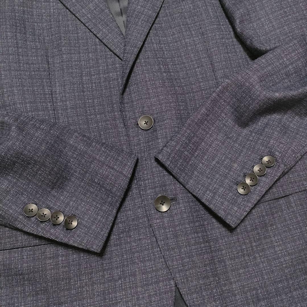 美品　裏地ペイズリー　スーツセレクト　3ピース　スーツ　紺　メンズ　AB7　XL