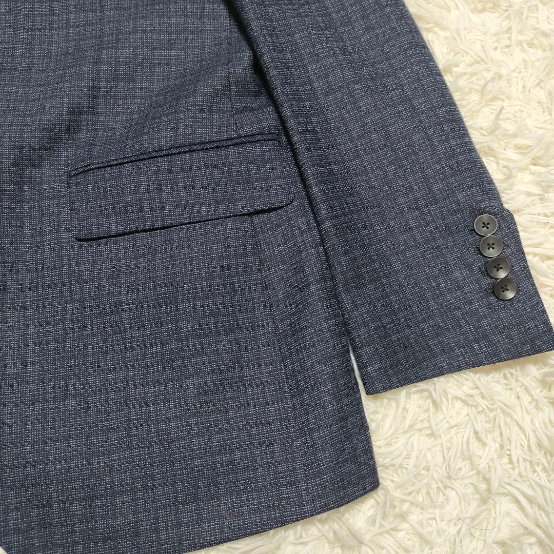 美品　裏地ペイズリー　スーツセレクト　3ピース　スーツ　紺　メンズ　AB7　XL