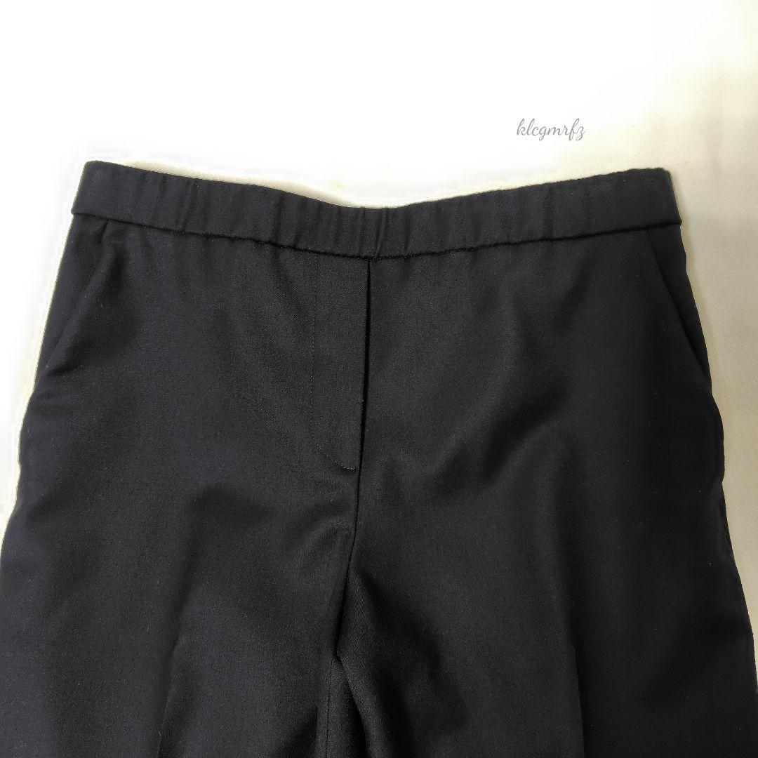 美品 Theory ウール フランネル プルオン パンツ 後ろゴム 黒 セオリー