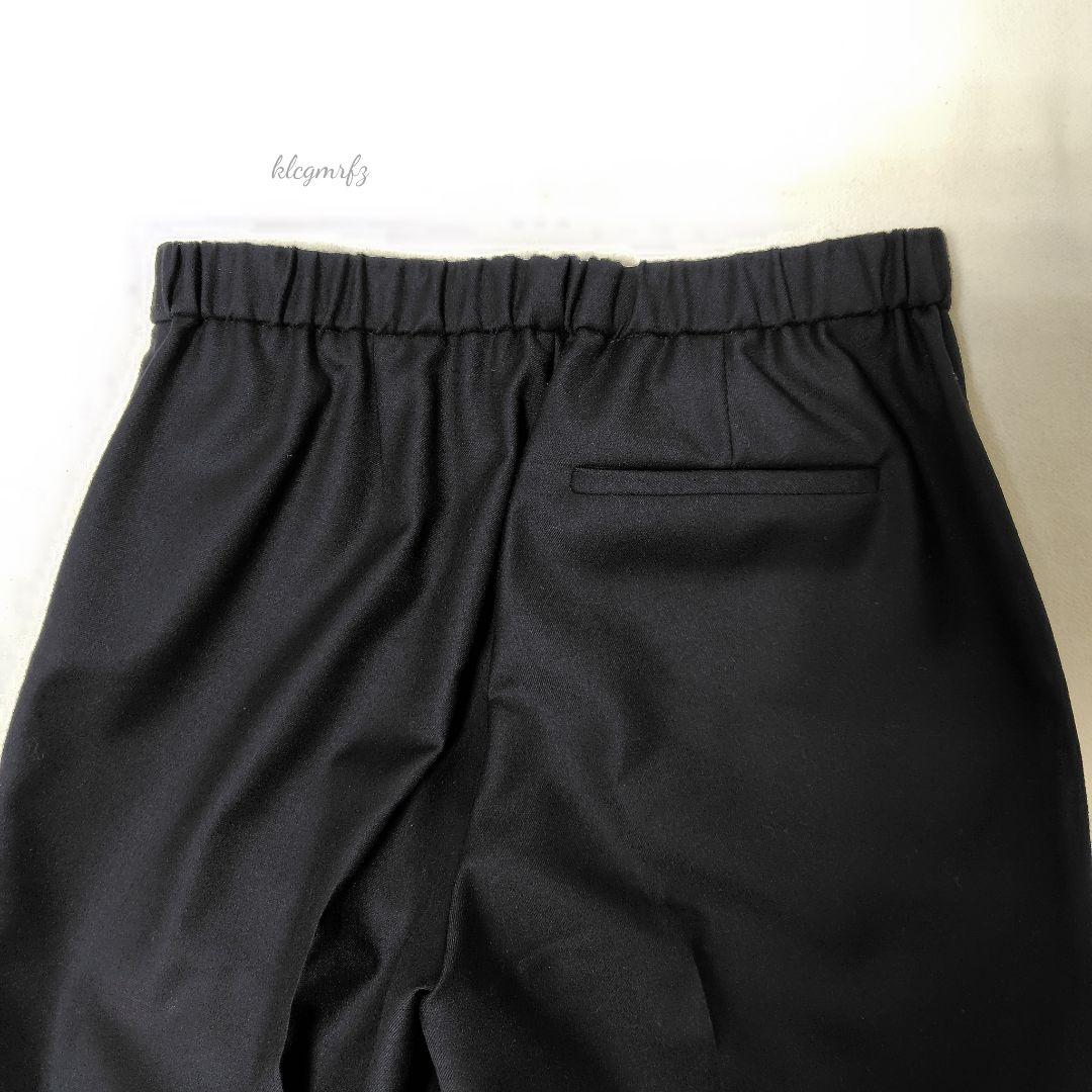 美品 Theory ウール フランネル プルオン パンツ 後ろゴム 黒 セオリー