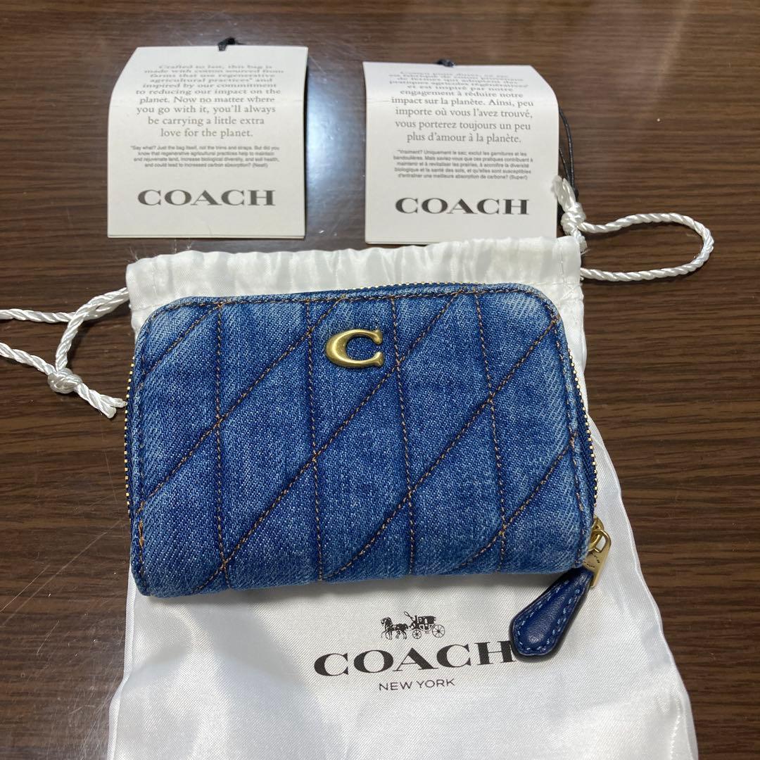 COACH エッセンシャルスモールジップアラウンドカードケースキルティング 新品