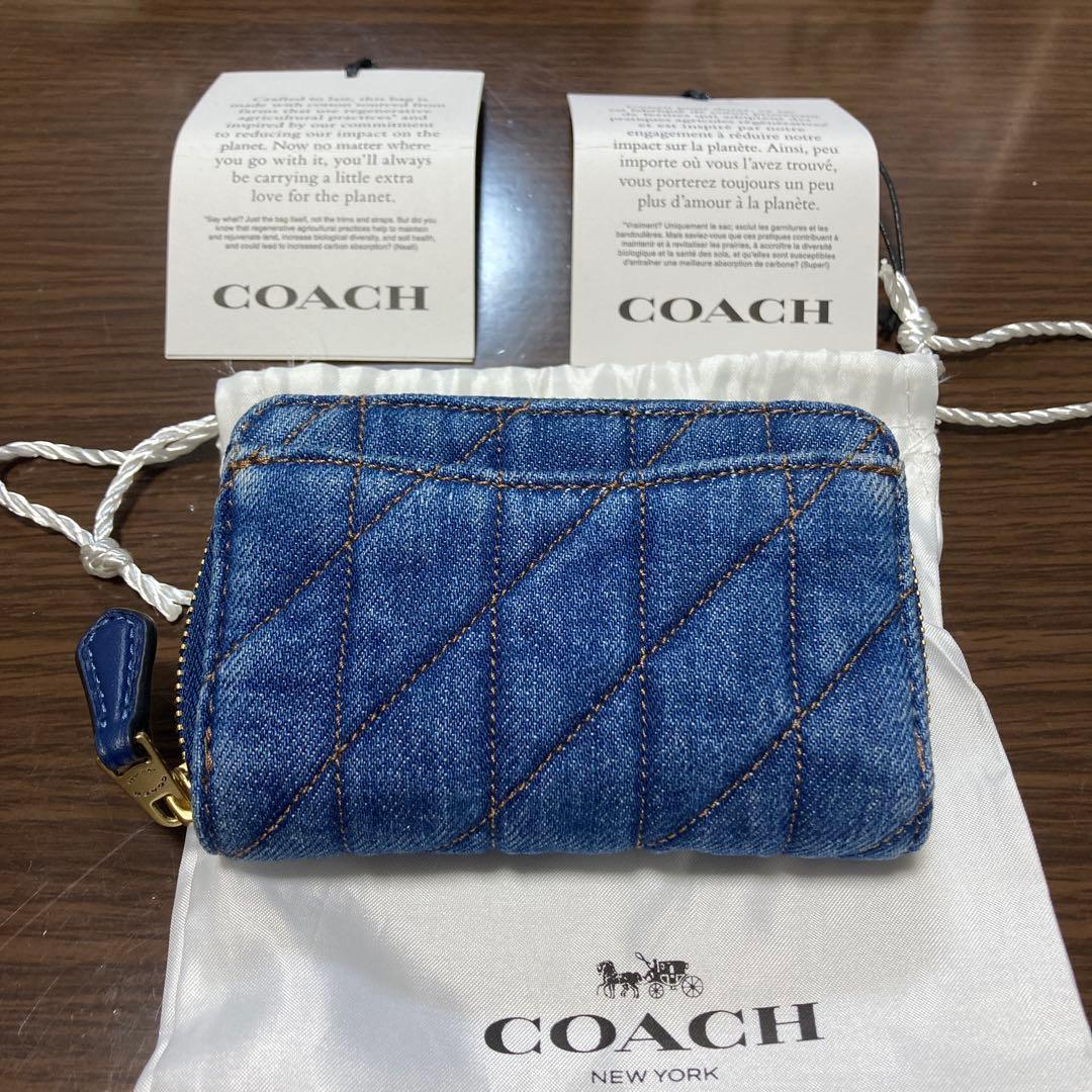 COACH エッセンシャルスモールジップアラウンドカードケースキルティング 新品