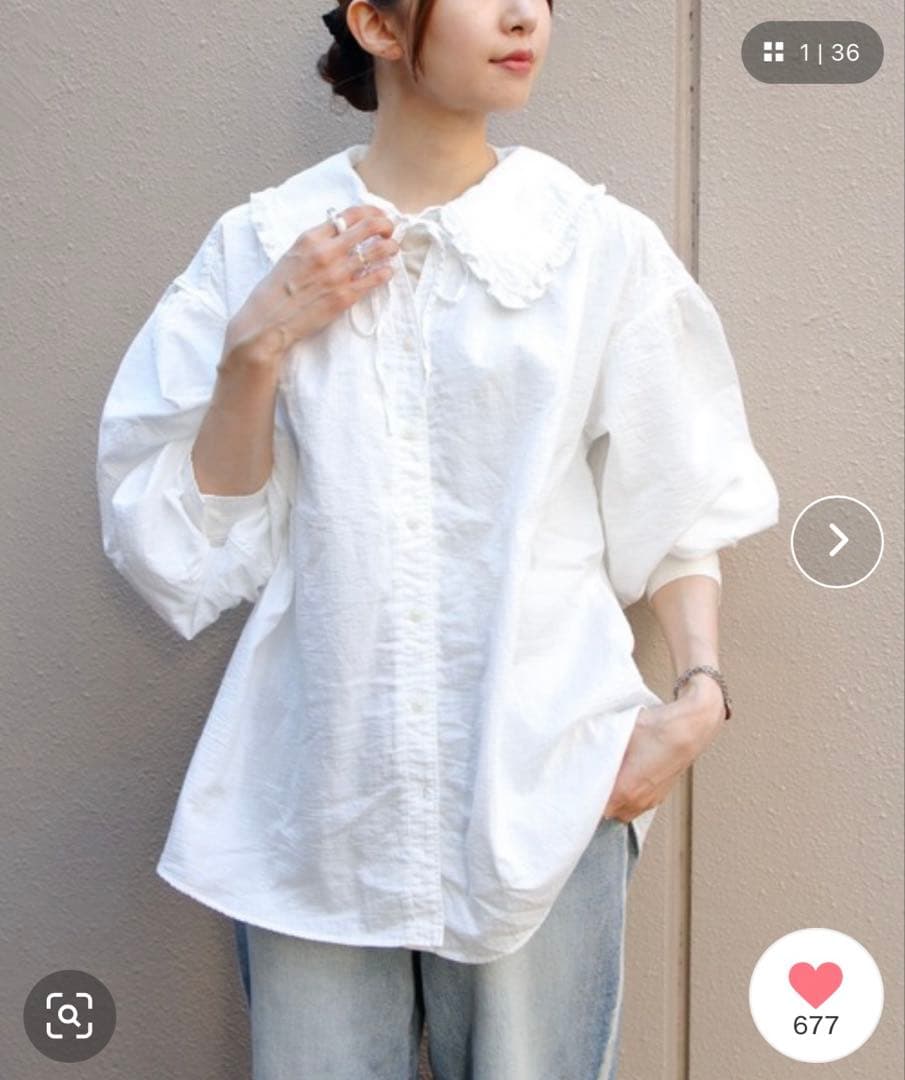 THE SHINZONE コットンガーゼブラウス