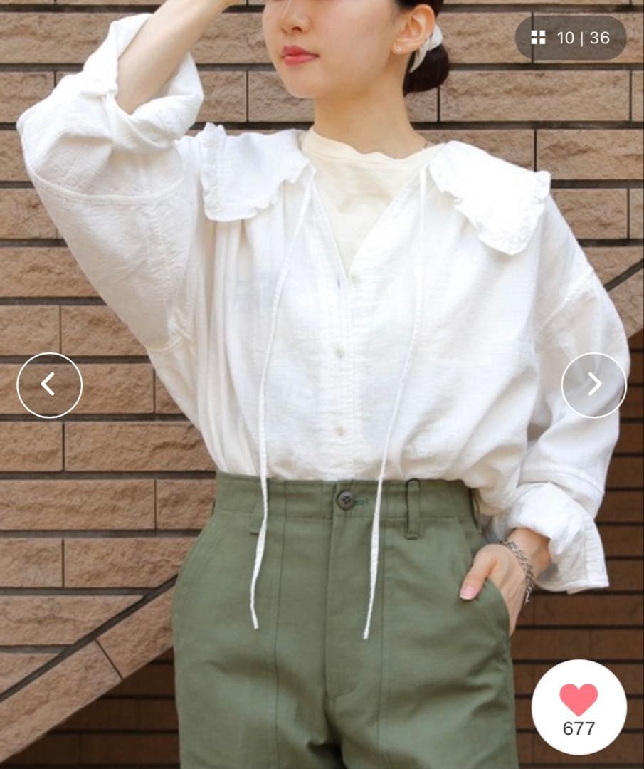 THE SHINZONE コットンガーゼブラウス