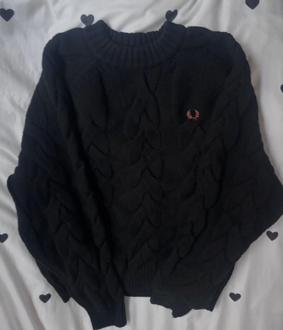FRED PERRY ケーブル黒ニット