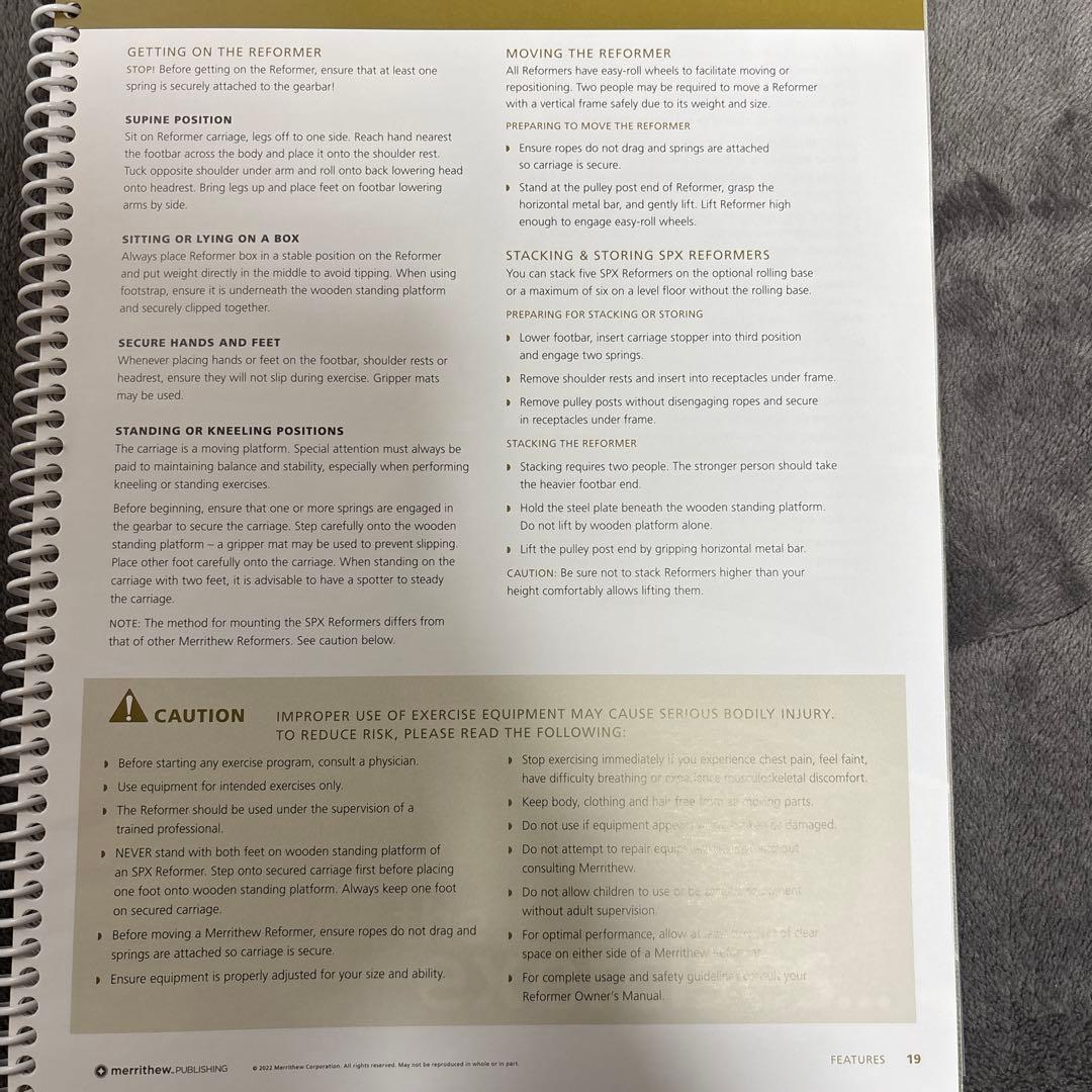 Stott Pilates Essential Reformer 英語マニュアル