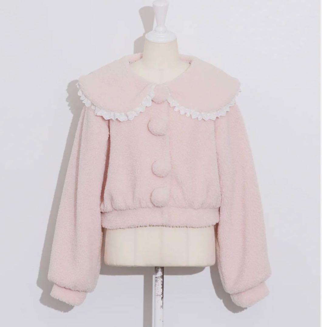 pium♥フリルカラーショートボアコート ピンク 量産型 地雷系