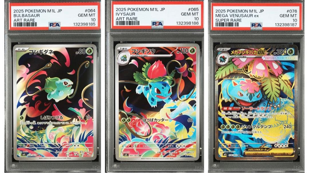 【PSA10】フシギダネ フシギソウ メガフシギバナex 3連番