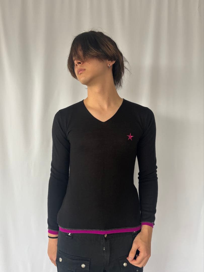 トップス PPFM Star Stitch V-Neck Knit