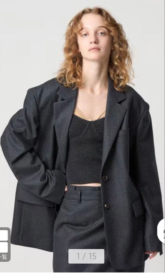 6（ROKU）フラノグレージャケット オーバーサイズ M〜Lサイズ相当