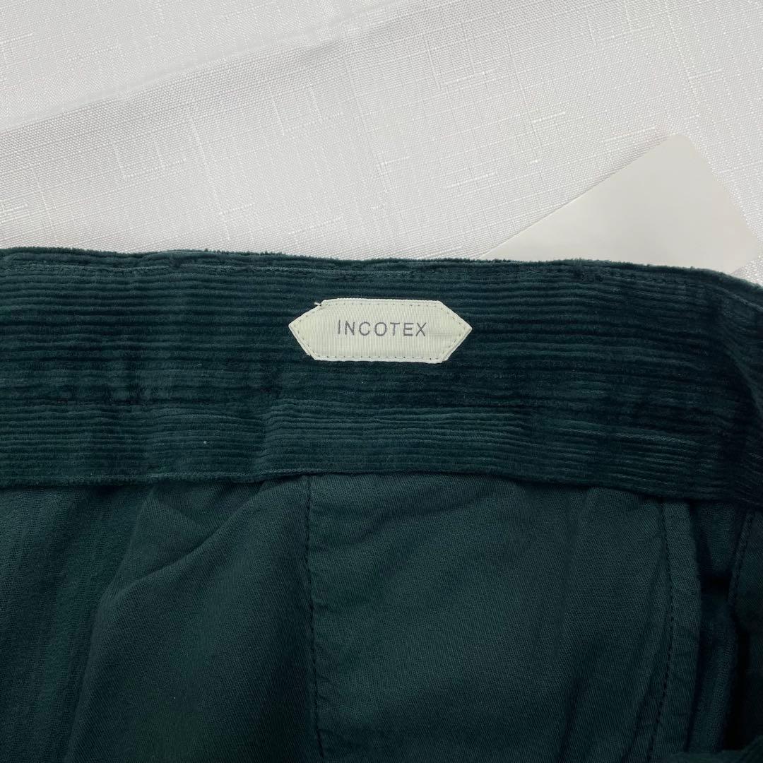 新品未使用　INCOTEX コーデュロイパンツ　濃緑　モスグリーン
