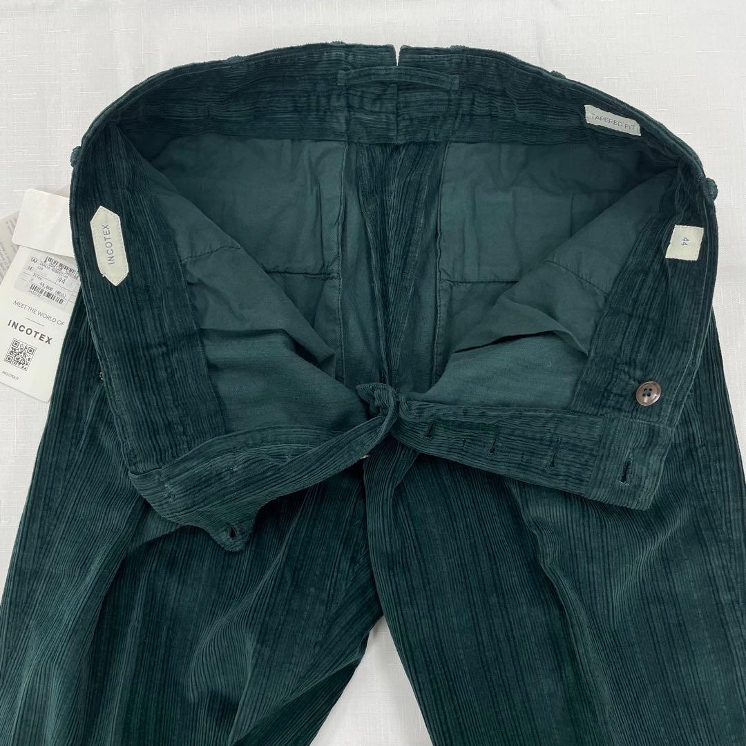 新品未使用　INCOTEX コーデュロイパンツ　濃緑　モスグリーン
