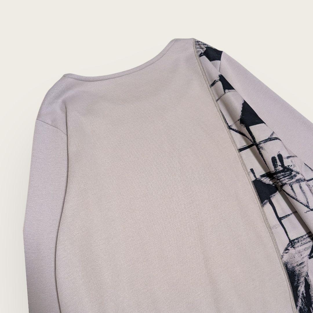 センソユニコ　UNICO　幾何学柄　アシンメトリー　ワンピース　グレー　38