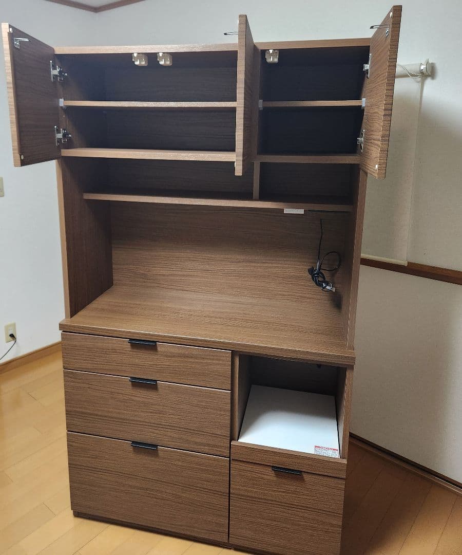 K*Y様 ニトリ【食器棚】エトナミドルブラウン【引き取り限定】未使用に近い美品