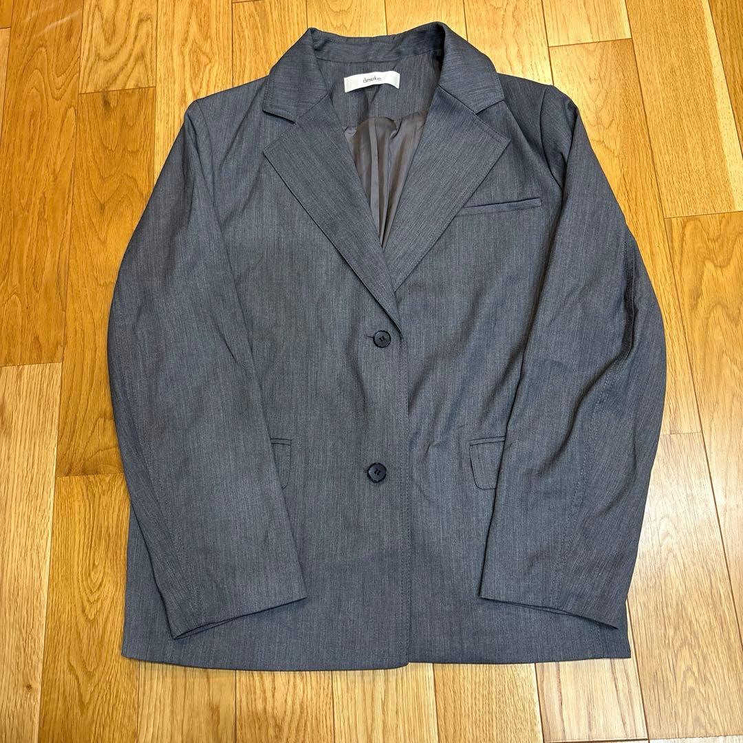 美品【anukeアンヌーク】ツイルオーバージャケット　グレー　36