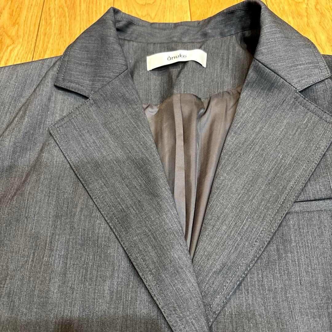 美品【anukeアンヌーク】ツイルオーバージャケット　グレー　36