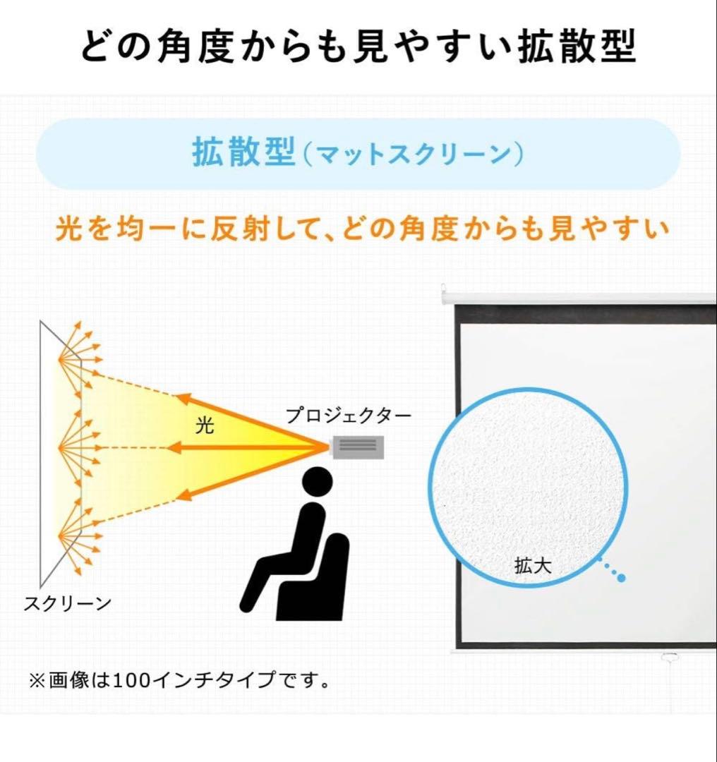 【ほぼ未使用】イーサプライ スクリーン84型4:3 手動ロール 壁掛け天吊り美品