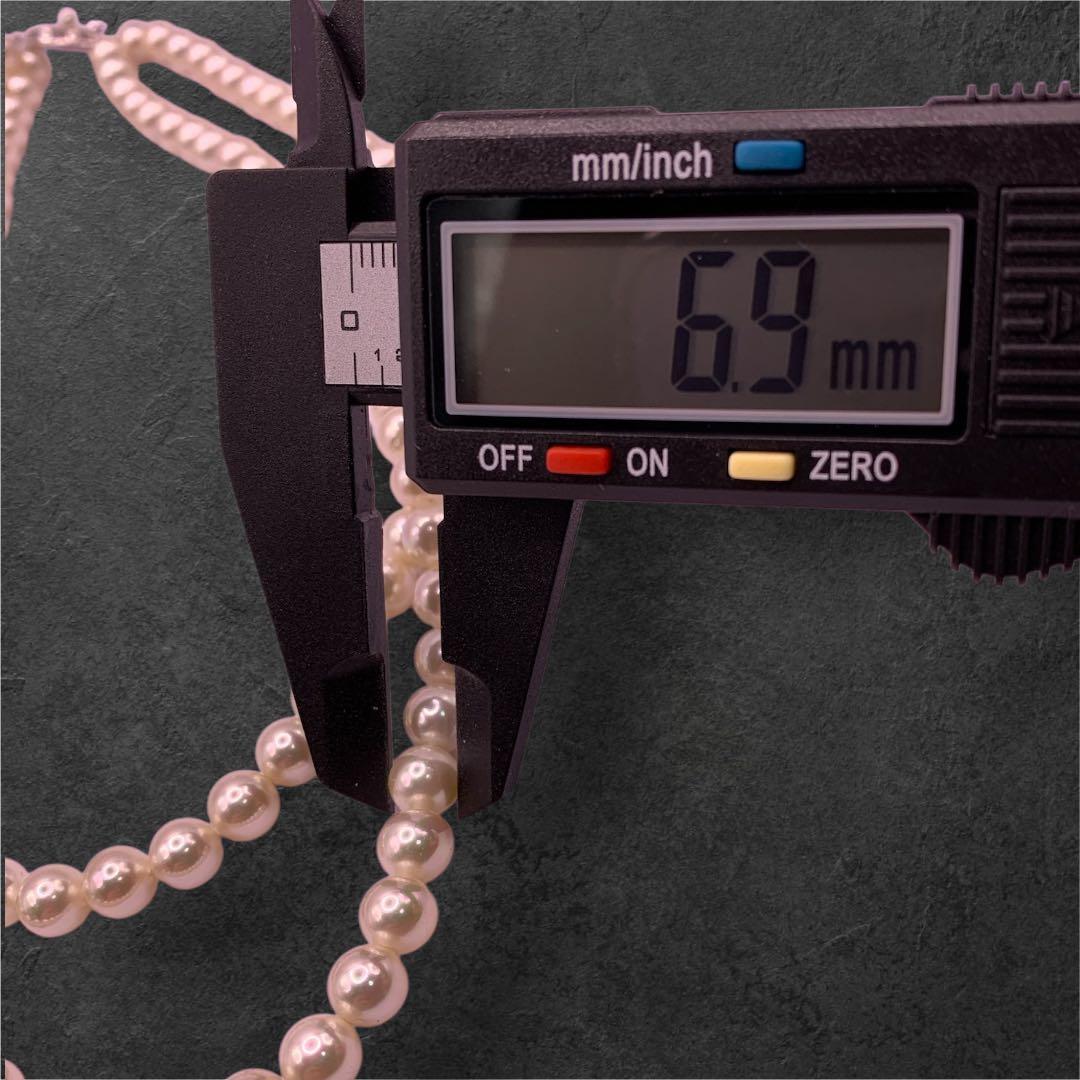 美品　テリ強　本真珠　ホワイトパール　2連ネックレス　SILVER刻印