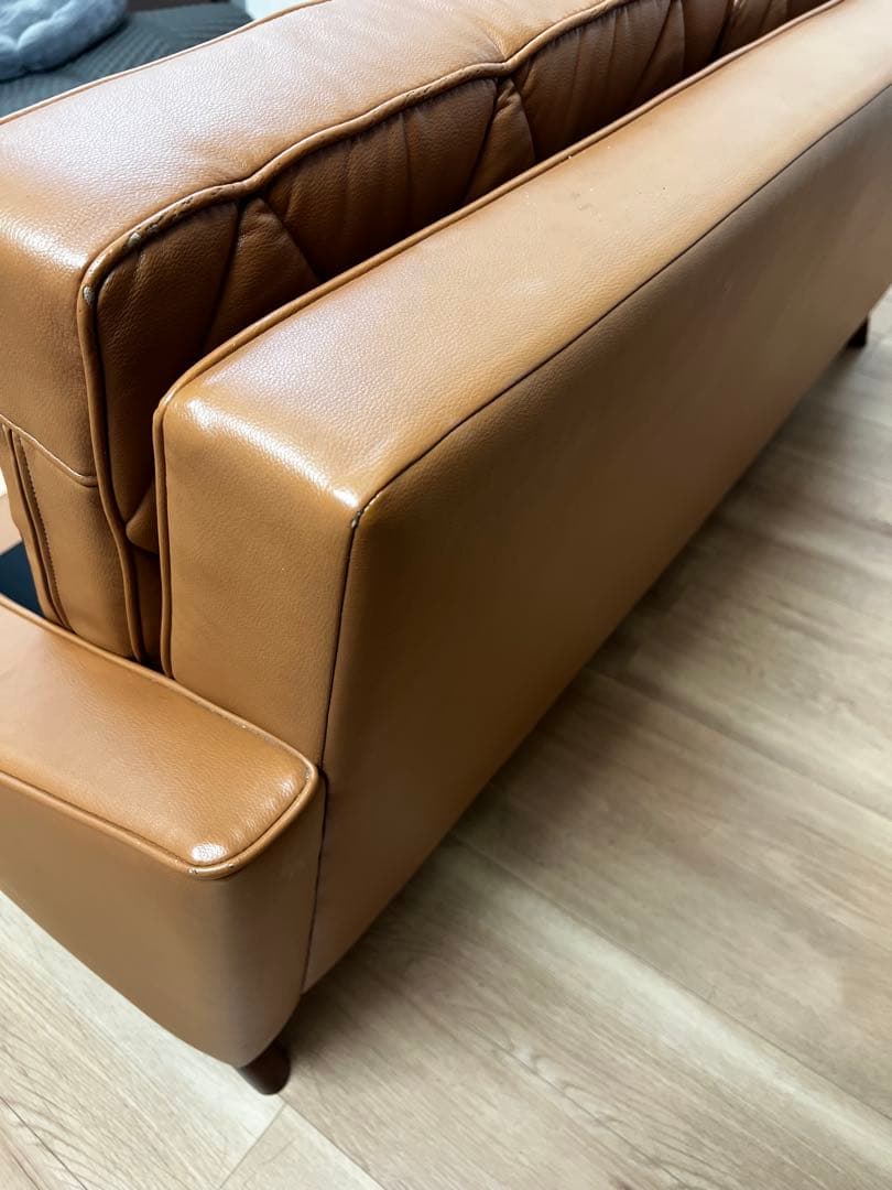 【カリモク60】ロビーチェア　3シーター　キャメル　※希少モデル