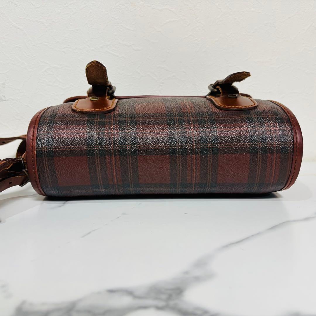 ヴィンテージ ポロ ラルフローレン チェック カバン ショルダーバッグ ブラウン