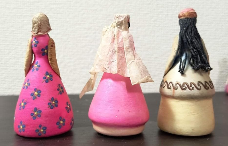 旧ソ　ロシア　張り子の民族衣装人形　民芸品　伝統工芸品　12体セット