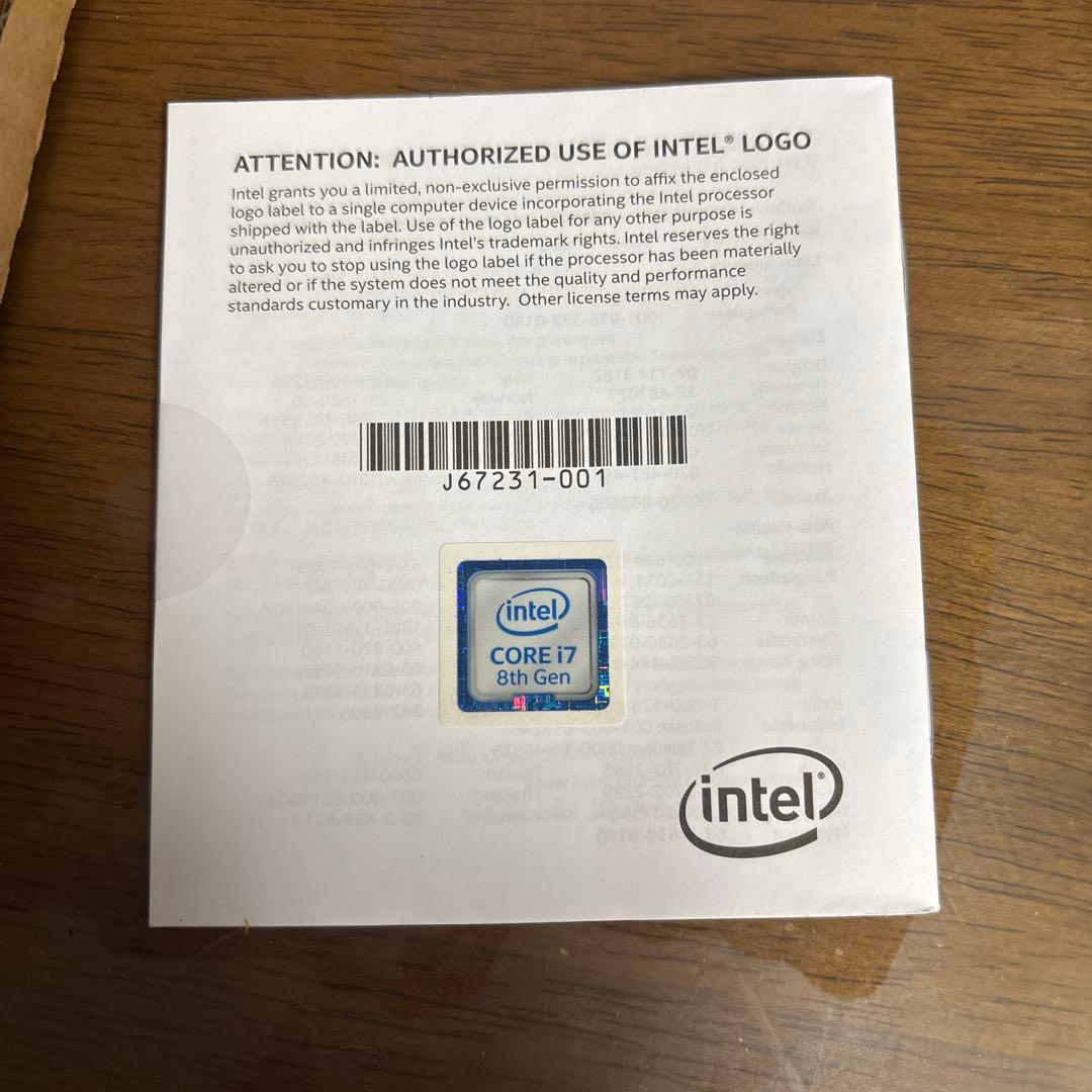 【ヒッグー】intel I7-8700K LGA1151(中古品)