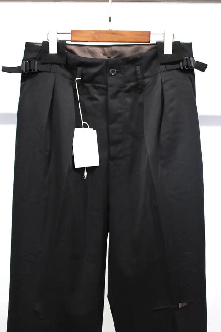 ancellm アンセルム WOOL ダメージスラックス ブラック size1