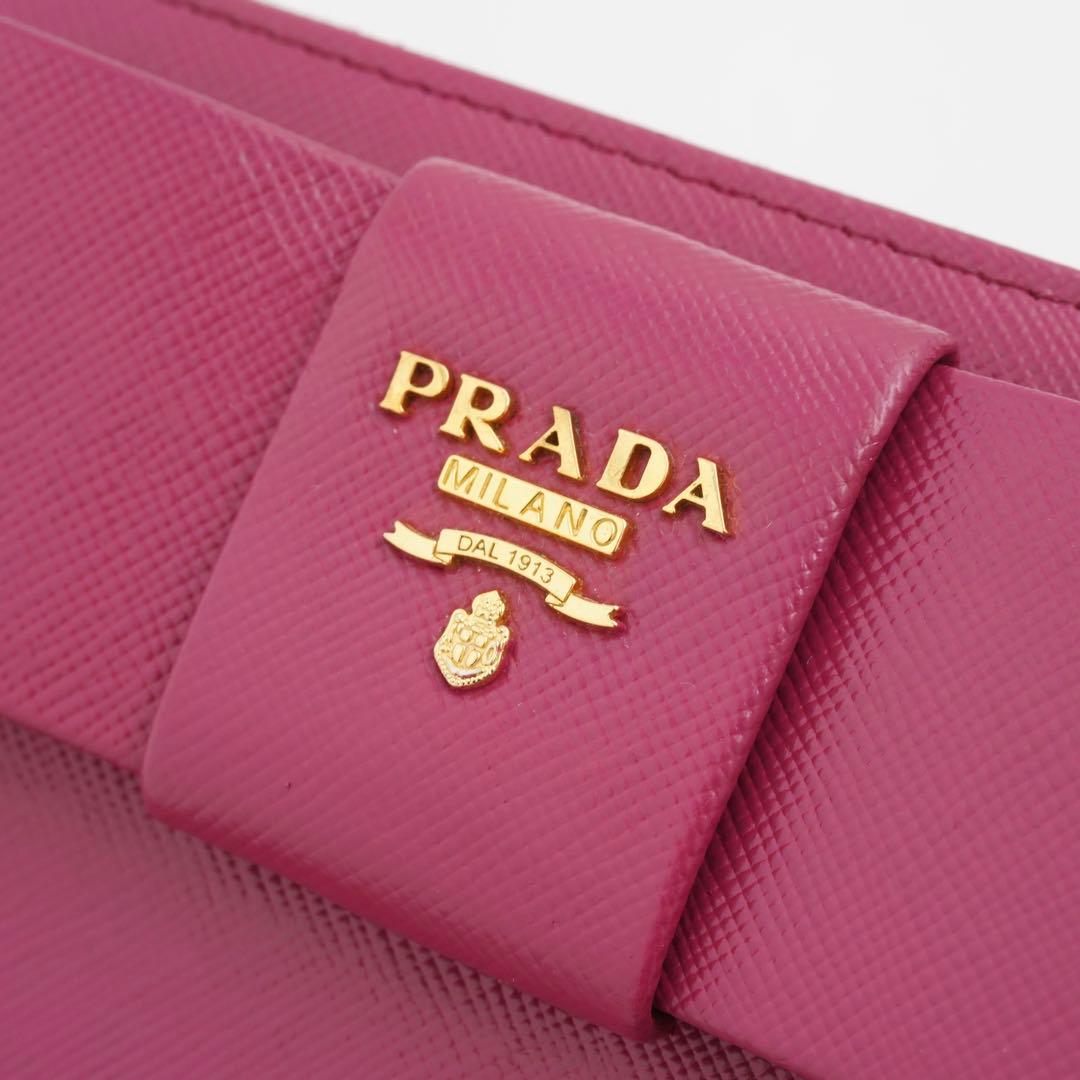 ✨未使用展示品・箱保証書付き✨　PRADA 長財布　サフィアーノレザー　リボン