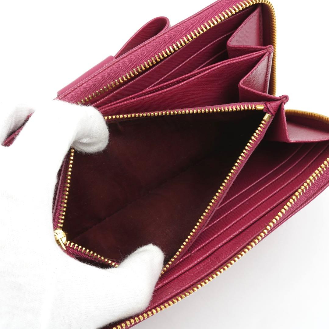 ✨未使用展示品・箱保証書付き✨　PRADA 長財布　サフィアーノレザー　リボン