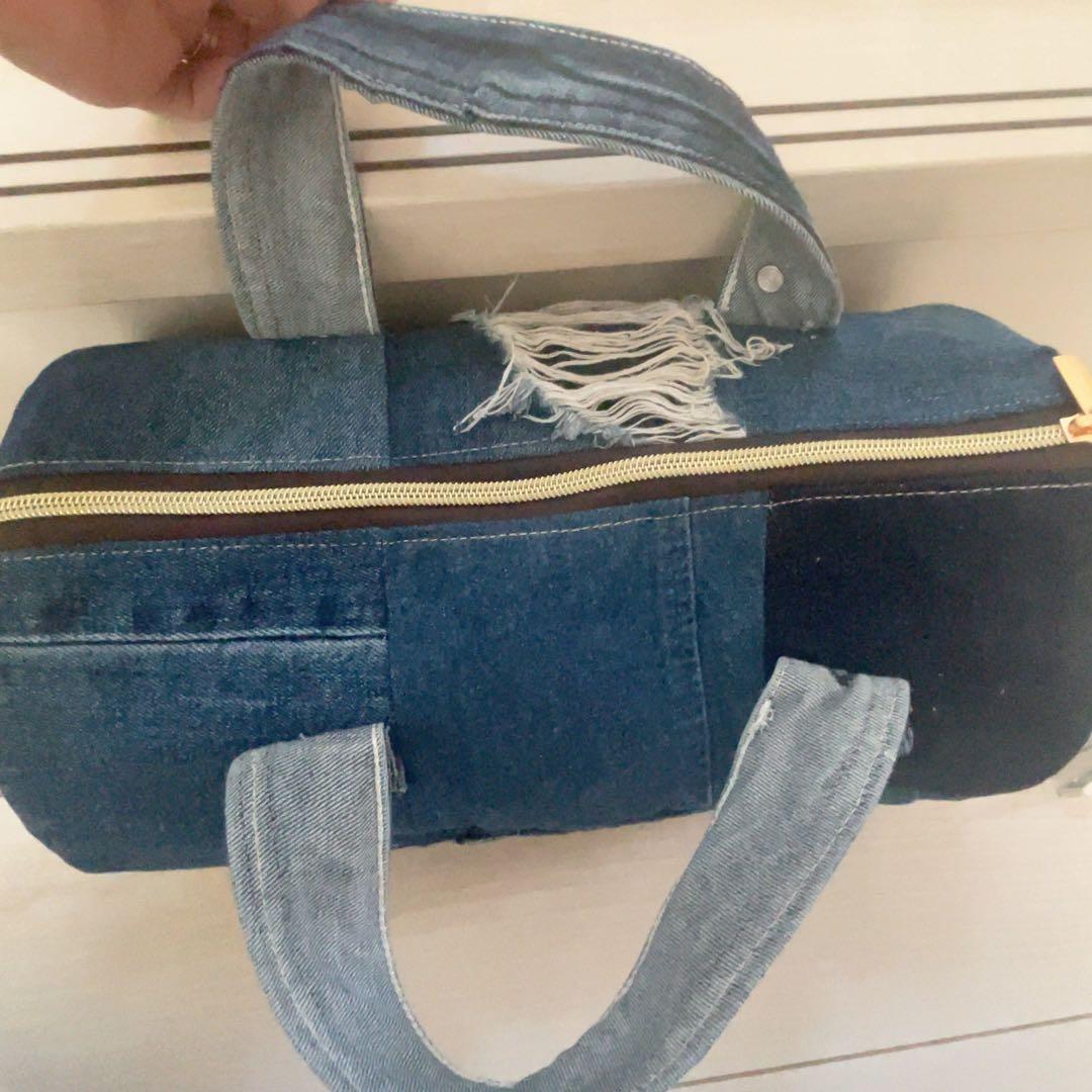 ドラム型トートバッグ デニムリメイク⑦
