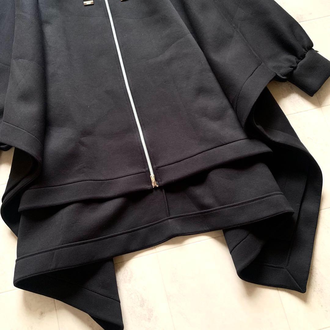 美品♡ヘルノリゾート ダウン切り替え ポンチョコート ロングコート 黒 40