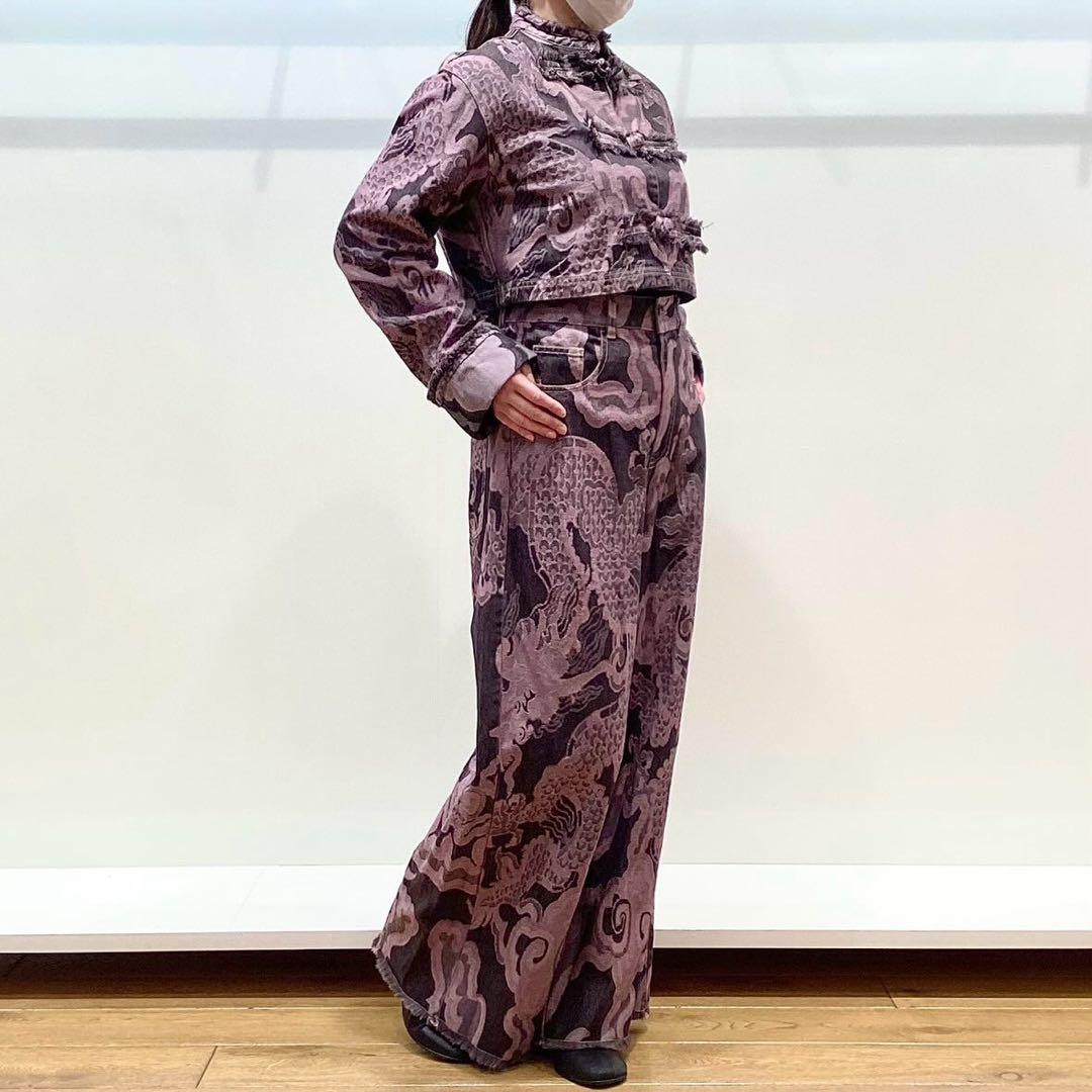 美品 ヴィヴィアンタム 2024年 ドラゴンジャガードデニムジャケット チャイナ