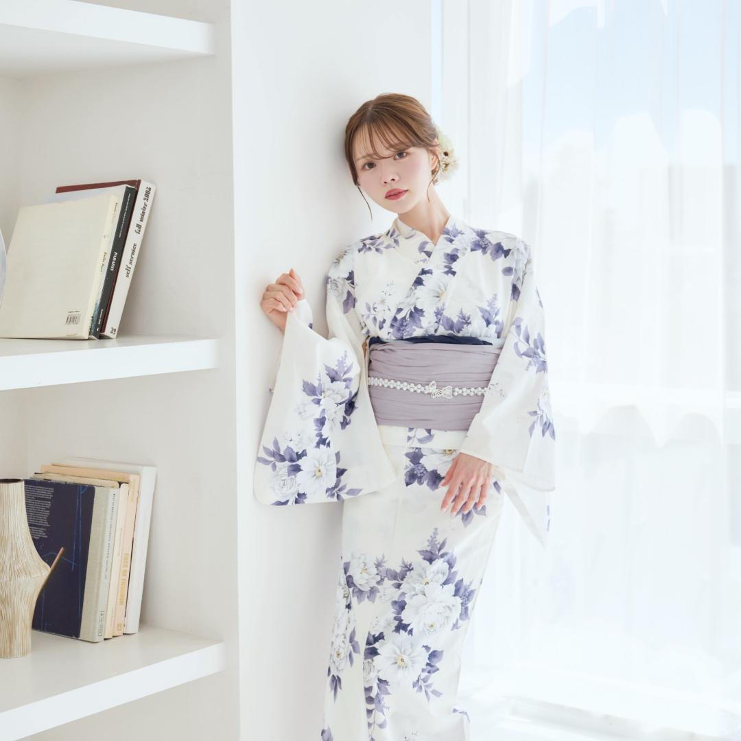 新品 浴衣 セット 浴衣セット ゆかた レディース 大人 水色 白 Y5-2