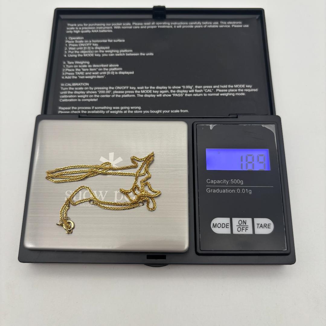 K18金 イエロー ゴールド ロマンティックツイストチェーンネックレス