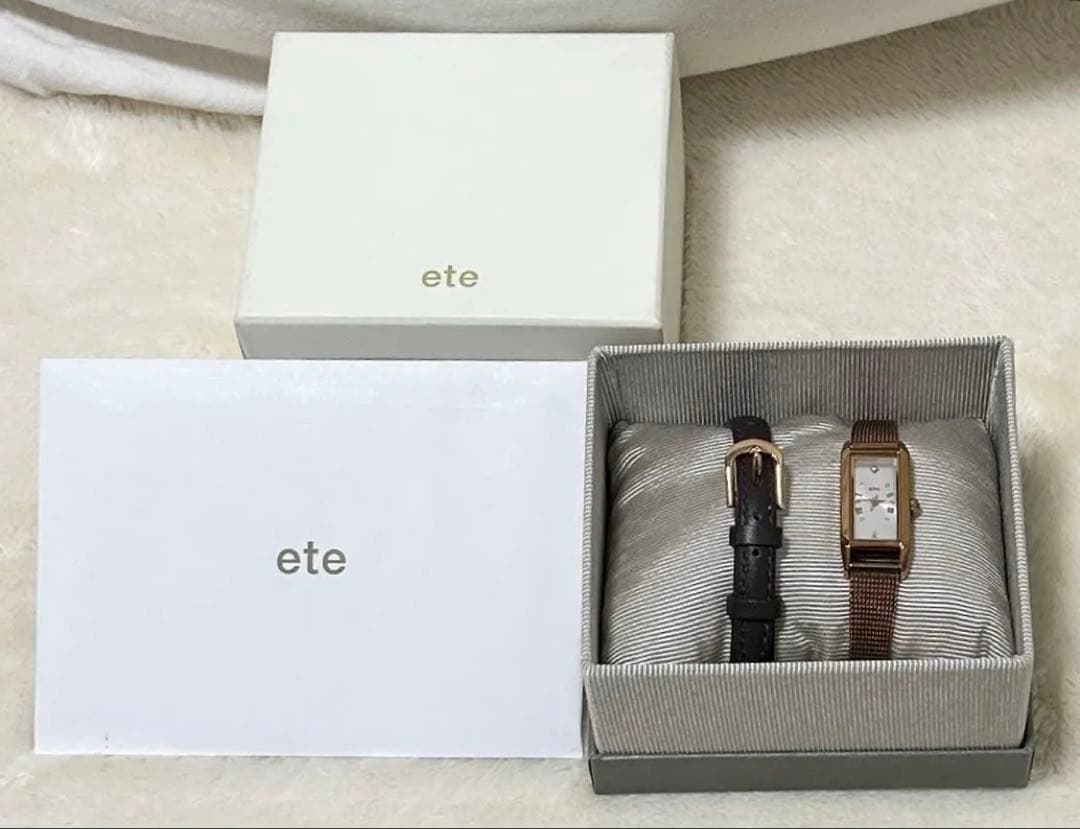 ete クリスマス限定 腕時計 ピンクゴールド 電池交換済