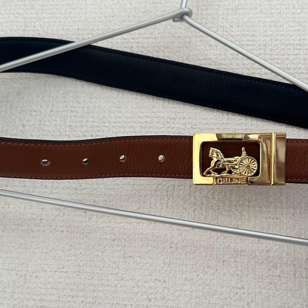 ［used］CELINE 馬車金具付きレザーベルト ［レディース］