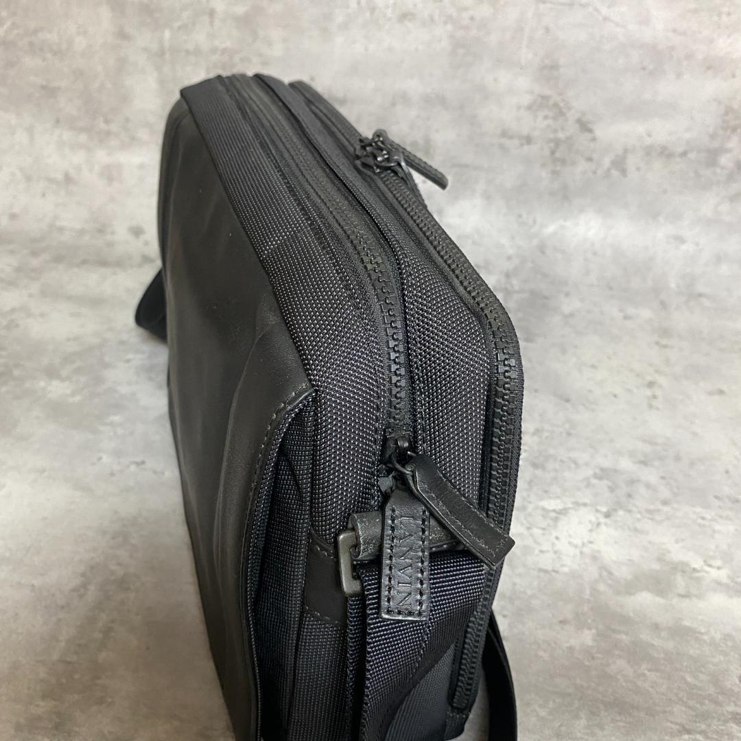 ✨美品✨LANVIN ランバン ショルダーバッグ レザー×ナイロン 黒 斜め掛け