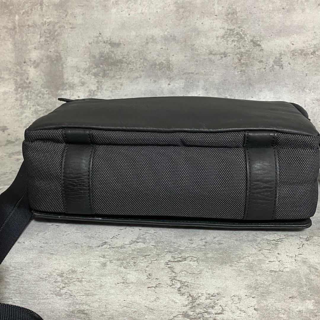 ✨美品✨LANVIN ランバン ショルダーバッグ レザー×ナイロン 黒 斜め掛け