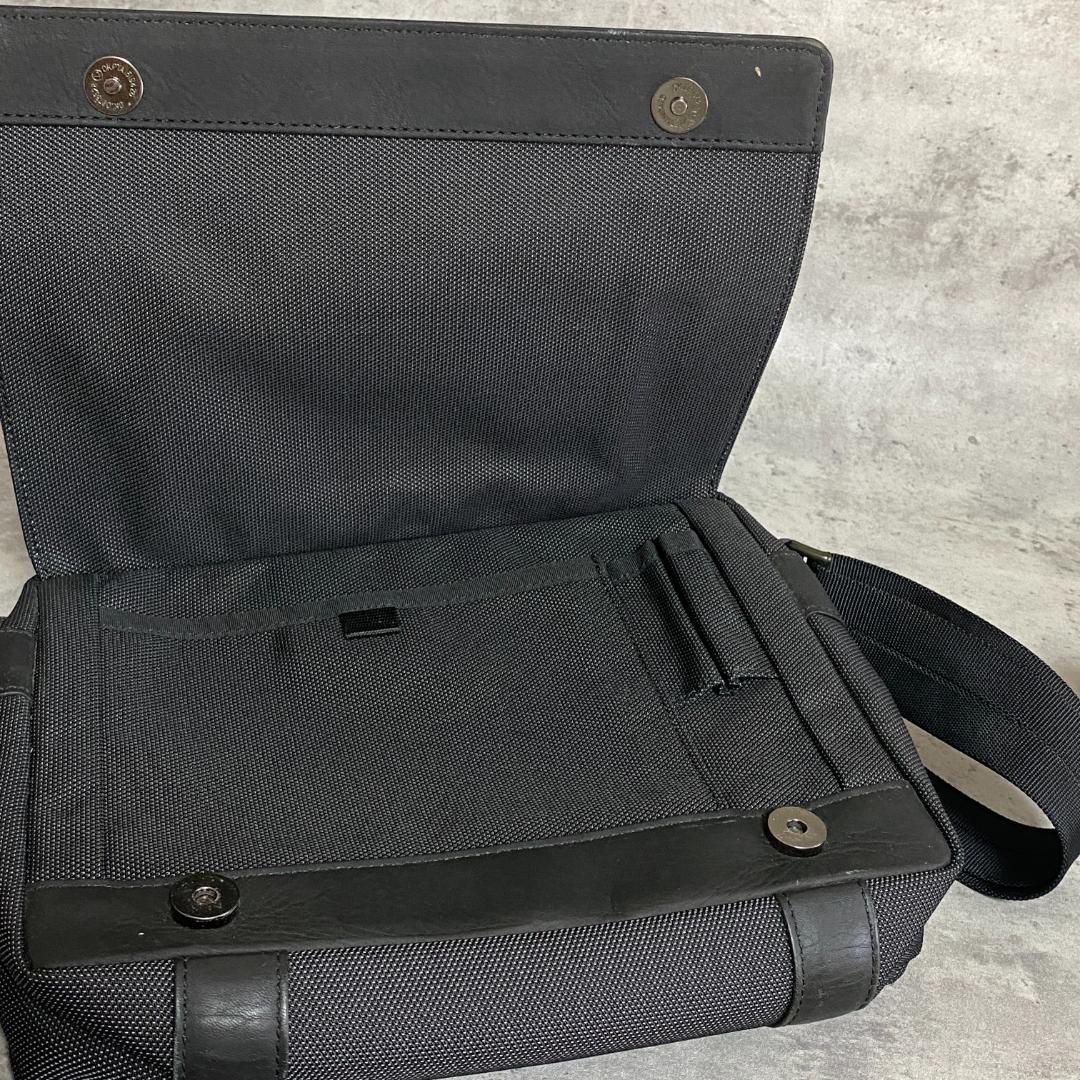 ✨美品✨LANVIN ランバン ショルダーバッグ レザー×ナイロン 黒 斜め掛け