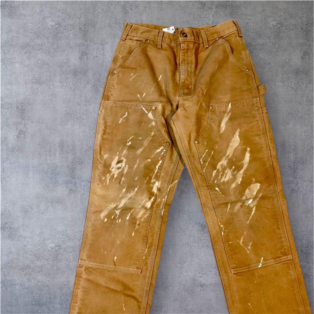 372 Carhartt B01 BRN USA製 ダブルニー ダックパンツ