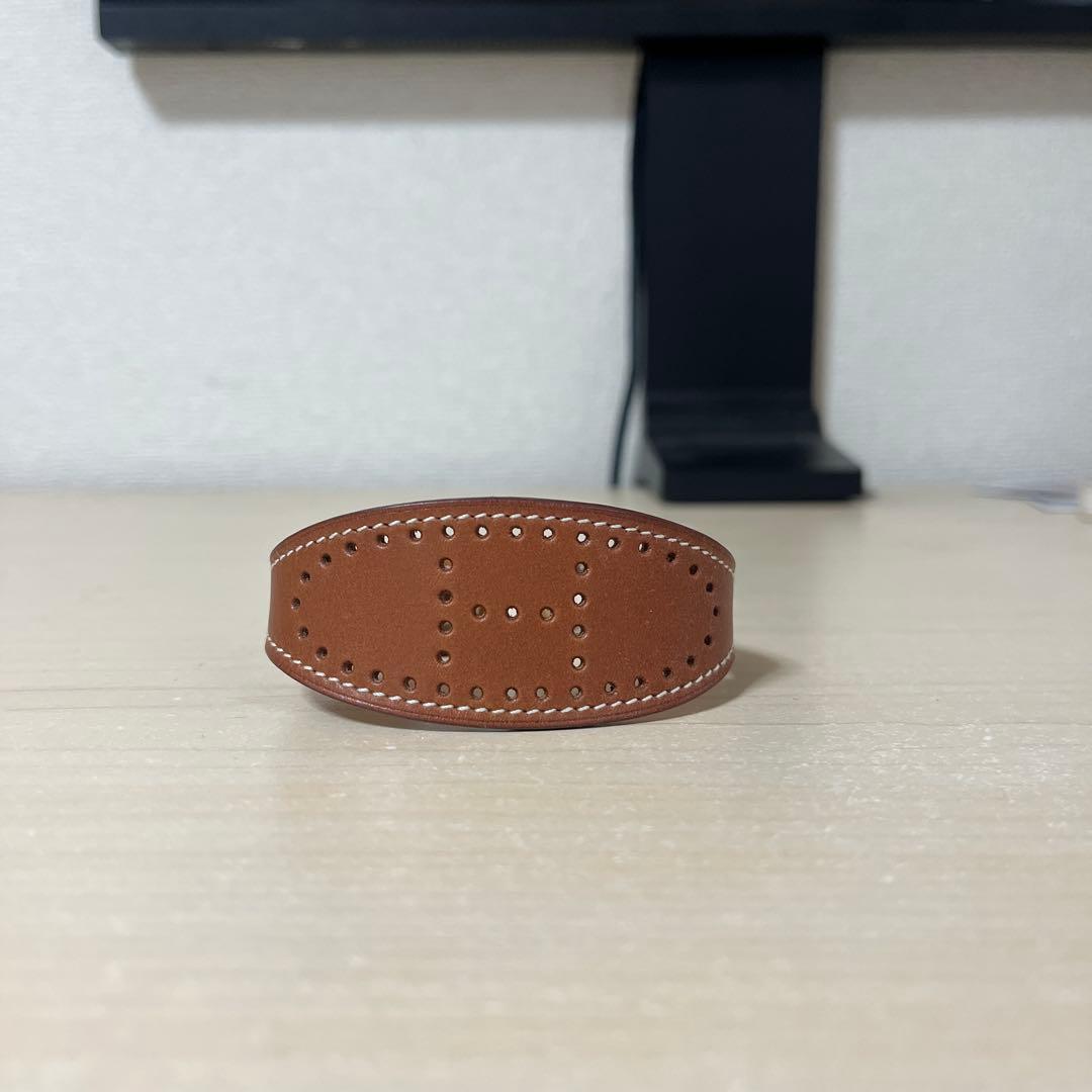 エルメス ブラウン レザーバングル