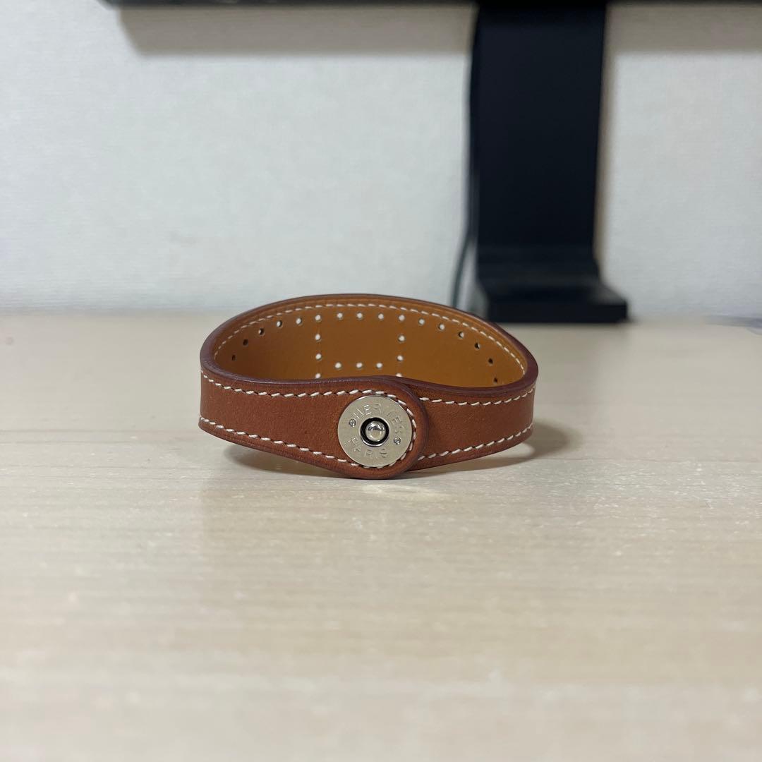 エルメス ブラウン レザーバングル