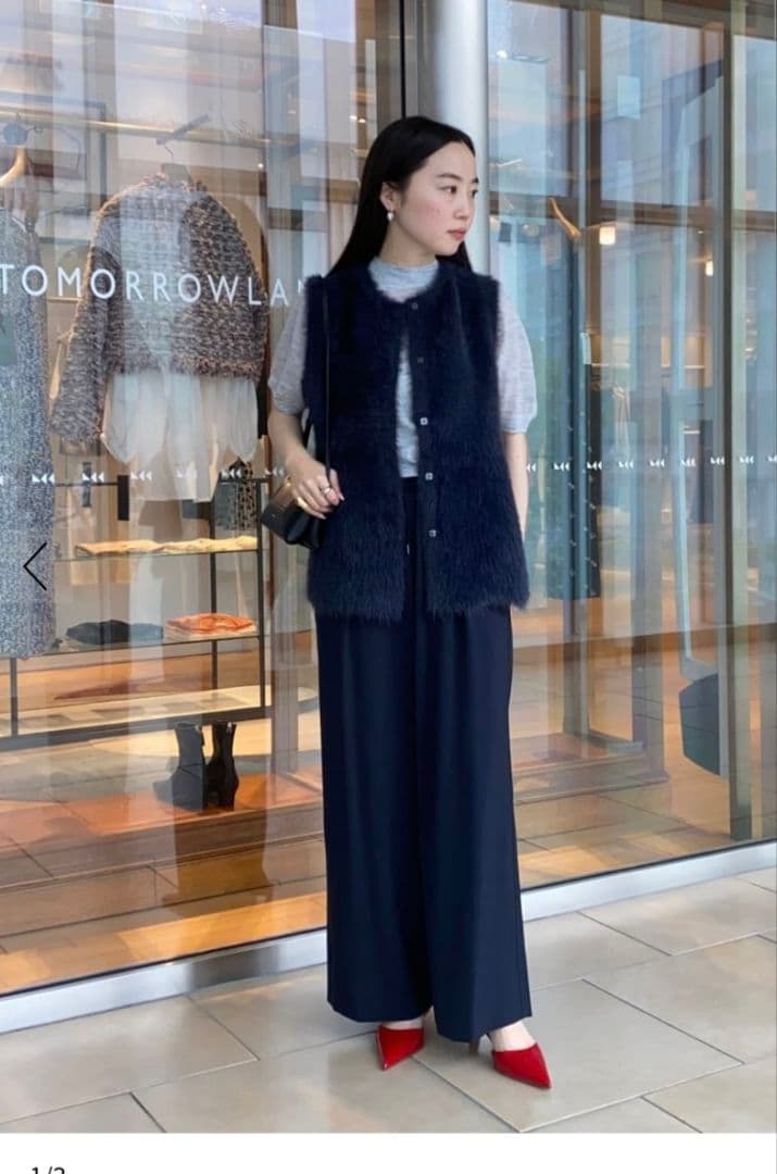 【新品タグ付】トゥモローランド Ballsey フェザーヤーンペプラムベスト