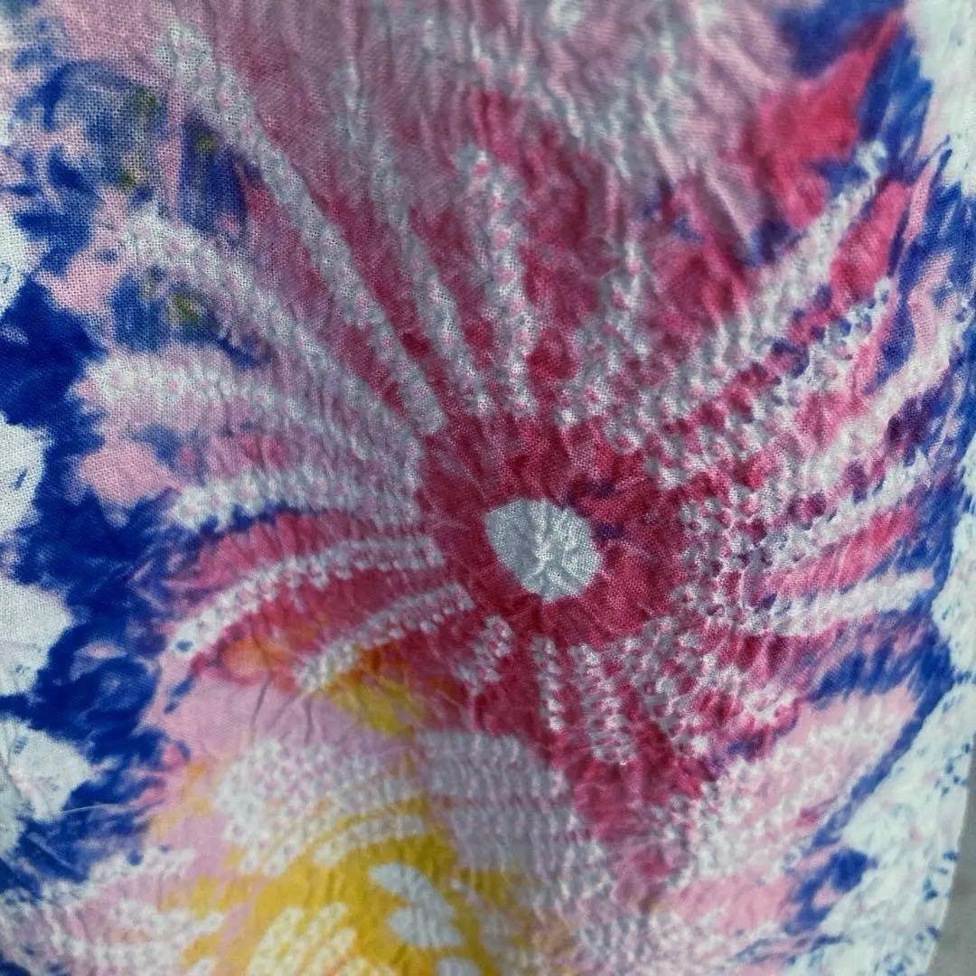 有松絞り・蜘蛛絞り　ますいわ屋　手縫い上質浴衣　花模様　絞り浴衣No.2-180