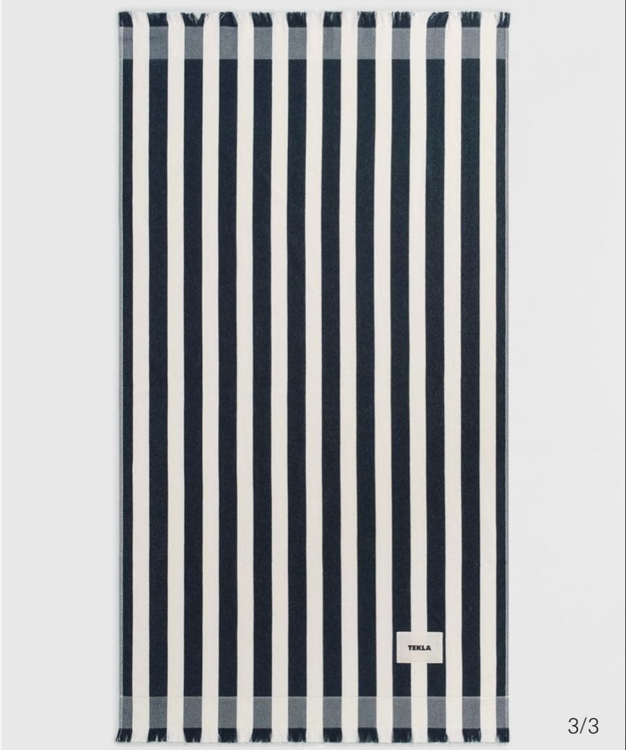 TEKLA テクラ　ビーチタオル　バスタオル　タオルケット　ブランケット　黒　白