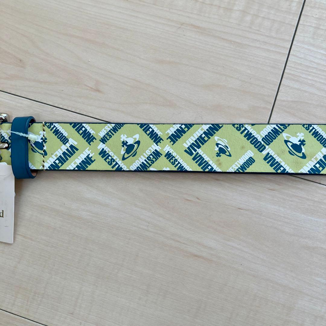 【タグ付き未使用】Vivienne Westwood ベルト グリーン ロゴ